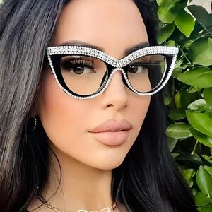 +3.50 Cat eye with Rhinestones reading glasses readers